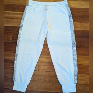 AnyBody Womens Beige Sweatpants Size M Snake Print Side